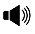 BLACK AND WHITE LOUD SPEAKER ICON Royalty Free Stock Photo