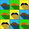 set of nine squares with a mustache