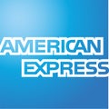 The American Express Logo on white background editorial illustrative