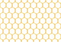 Gold color modern geometry six-sided polygon hexagon seamless pattern. Honeycomb style