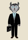 Husky dog manager vector