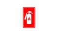 Red Fire extinguisher. Firefighters tools for flame fighting attention colored vector symbol for fire station,Fire extinguisher si