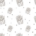 Pattern French fries fastfood object graphic background