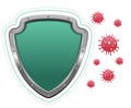 Healthcare medical shield protecting from virus vector illustration.