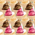 Pattern dessert ice cream drawing graphic object