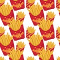 Pattern French fries fastfood object graphic background