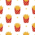 Pattern French fries fastfood object graphic background