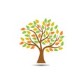 Colorful tree logo. Vector big tree logo, icon. Stock illustration Royalty Free Stock Photo