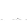 Love text word hand drawing on white background vector illustration Royalty Free Stock Photo