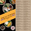 Menu thai food design template graphic