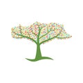 Colorful tree logo template. Vector tree logo, icon. Stock tree logo Royalty Free Stock Photo