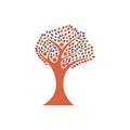 Colorful tree logo. Abstract colorful family tree icon. Stock illustration Royalty Free Stock Photo