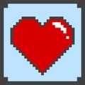 Pixel art heart design vector illustration. Royalty Free Stock Photo