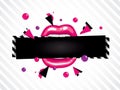 Pink fashionable mouth tag Royalty Free Stock Photo