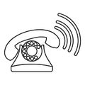 Telephone ringing, black and white Illustration