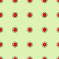 Juicy watermelon. Tasty round berry. Cut in half. Minimalistic icon. Colorful graphic vector seamless pattern Royalty Free Stock Photo