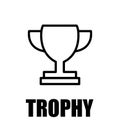 TROPHY icon, Black and white illustration Royalty Free Stock Photo