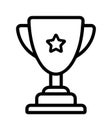 TROPHY with star icon, Black and white illustration Royalty Free Stock Photo