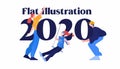 Flat 2020 icon colorful illustration