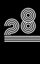 Number Twenty Eight 28 concentric lines style