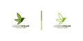 Hemp and bird logo design template