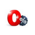 0 percent - zero percent sticker Royalty Free Stock Photo