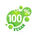 100 vegan stamp - creative green badge