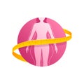 Weight loss challenge icon circular pictogram