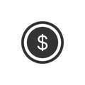 Dollar icon, coin symbol vector illustration for website and mobile app Royalty Free Stock Photo