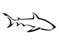 Shark - stylized vector sign for logo or pictogram. Shark - a predatory ocean dweller - elegant, stylish icon. Corporate identity