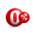 Zero percent 3D icon Royalty Free Stock Photo