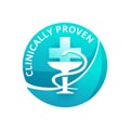 Clinically tested modern badge Royalty Free Stock Photo