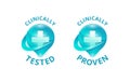 Clinically proven and clinically tested stamp Royalty Free Stock Photo