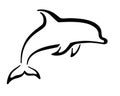 Dolphin - stylized vector sign for logo or pictogram. Dolphin - marine mammal - elegant, stylish icon. Dolphin bottlenose dolphin