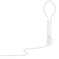 Spoon line drawin, vector illustration