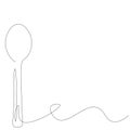 Spoon line drawin vector illustration