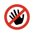 Do not touch icon warning sign. Royalty Free Stock Photo