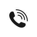 Phone icon flat style isolated vector. Telephone symbol. Call vector illustration sign for website and mobile app Royalty Free Stock Photo
