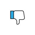 Unlike icon flat style vector. finger, hand, dislike symbol illustration for website and mobile app Royalty Free Stock Photo