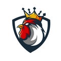 King Rooster mascot logo Royalty Free Stock Photo