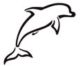 Bottlenose dolphin - logo or pictogram. Jumping dolphin - marine mammal - elegant, stylish icon for corporate identity