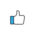 Like icon flat style vector. finger, hand, ok symbol illustration for website and mobile app Royalty Free Stock Photo