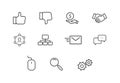 Set of business outlined style icons. management, communication, job, information vector flat symbol for website and mobile app Royalty Free Stock Photo