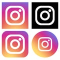 Squared colored round edges Instagram logo icon collection
