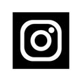 Squared Black & white Instagram logo with vector file. Royalty Free Stock Photo