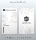 Futuristic clean technology modern creative business card template and icon.