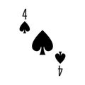 Playing poker card four icon image.