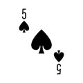 Playing poker card five icon image.