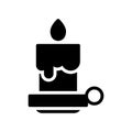 Simple candle icon. illustration in glyph style