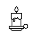 Simple candle icon. vector in line style for graphic designer
